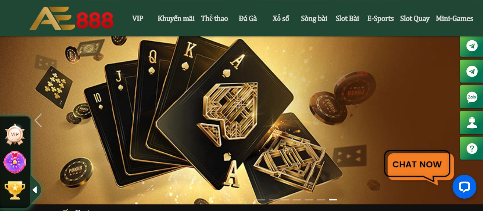 Cổng game bài tại AE888 cung cấp danh mục đa dạng các thể loại cho người chơi